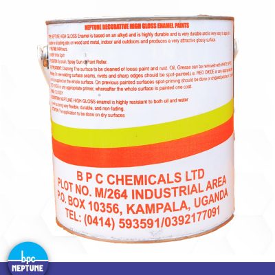 Neptune Hi Gloss Paint Yellow - back - BPC Chemicals Limited